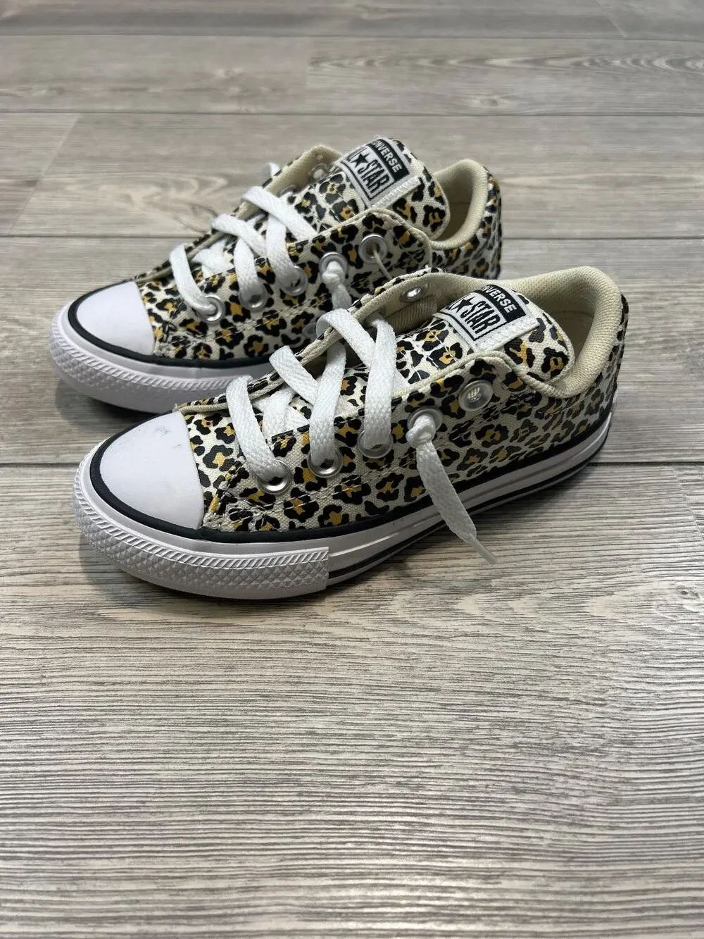 Converse Toddler Street Low Slip-On Cheetah Sneakers Light Brown 11 NWT